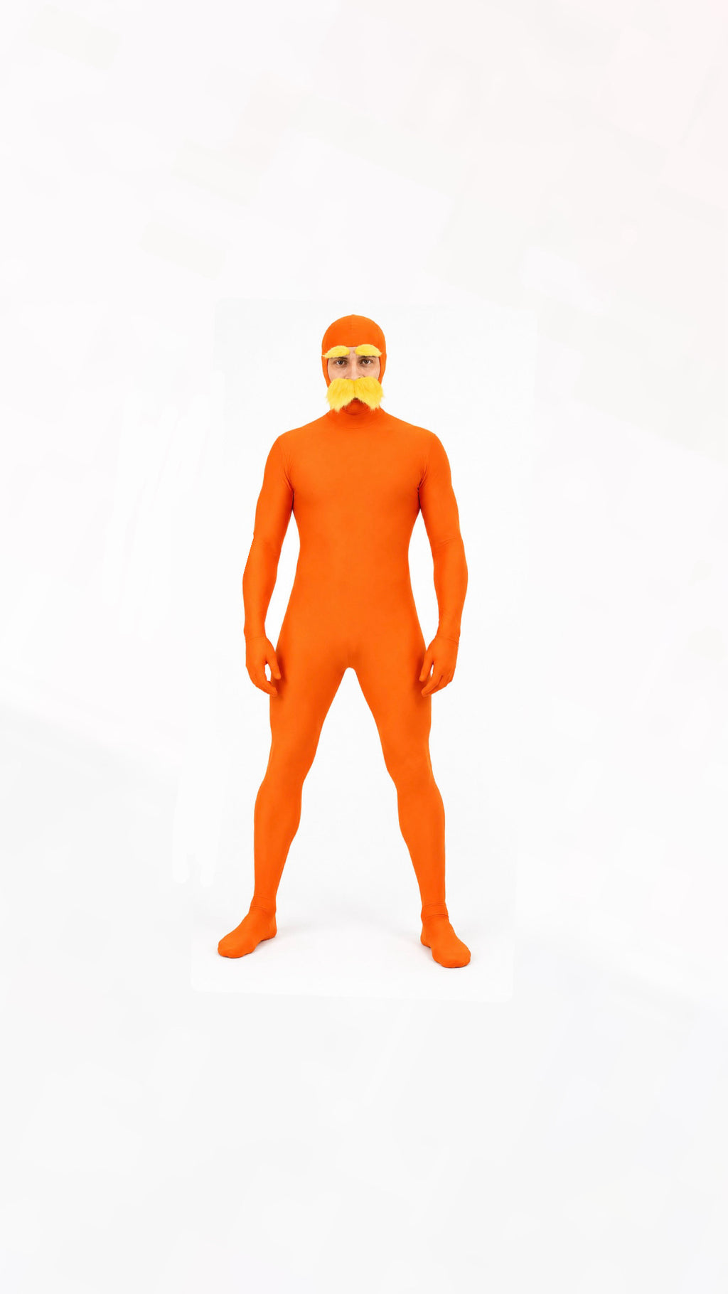 costume orange + moustache jaune